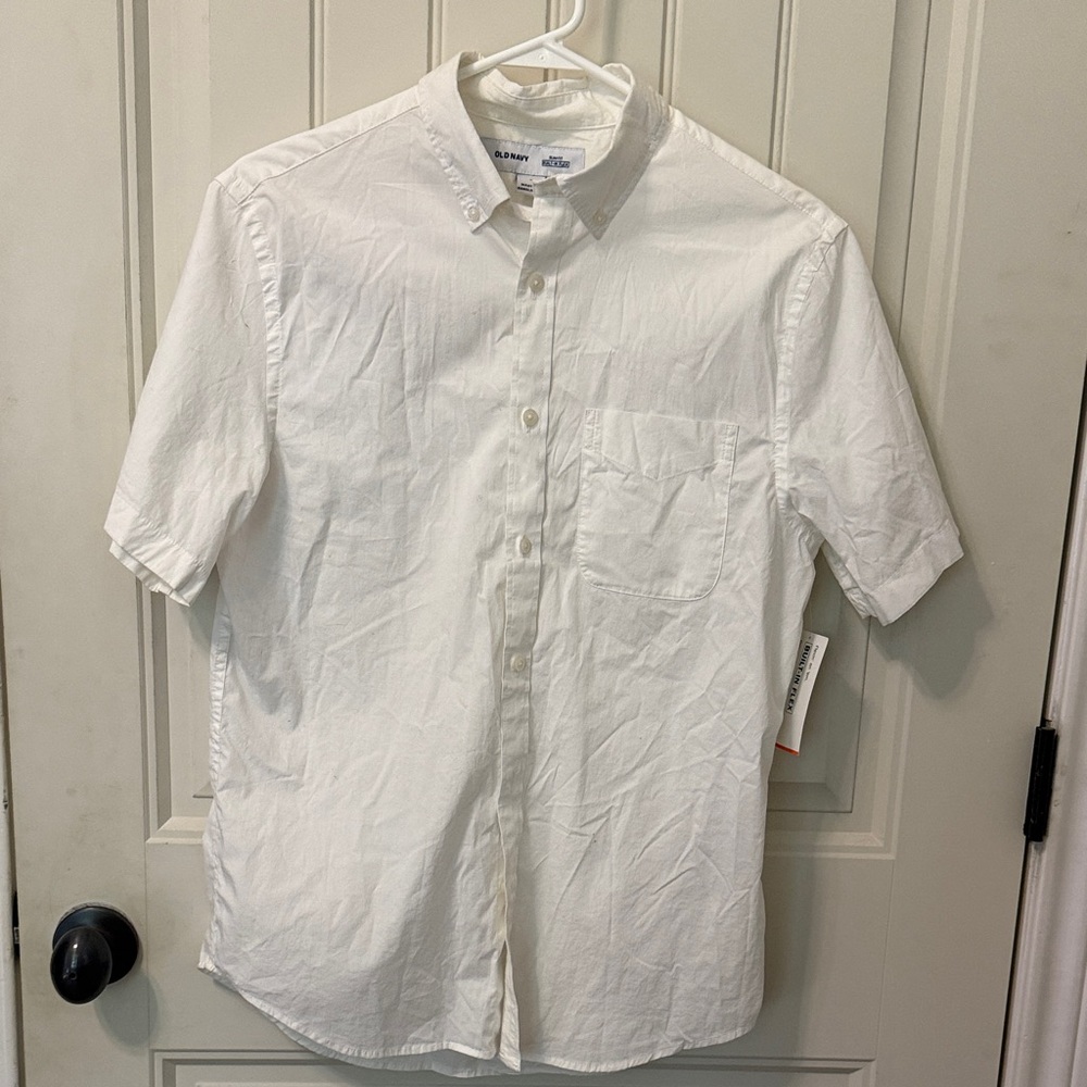 Old Navy Men's Cream Casual Button Down Shirt